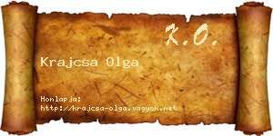 Krajcsa Olga névjegykártya